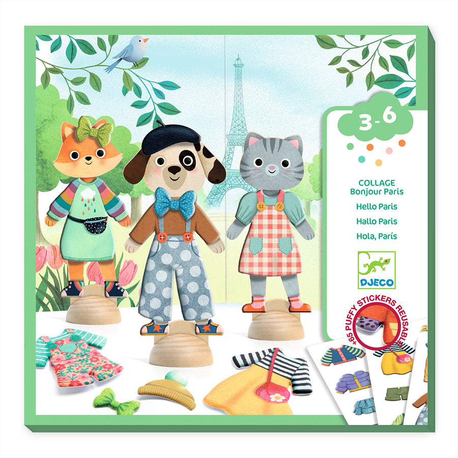 Djeco Dress Up with Stickers Wooden Figures 