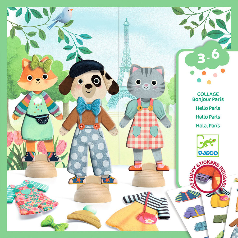 Djeco Dress Up with Stickers Wooden Figures 