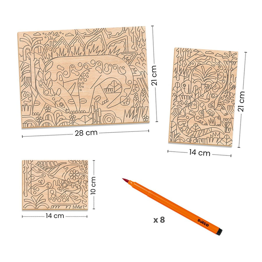 Djeco Painting with markers on a wooden surface 