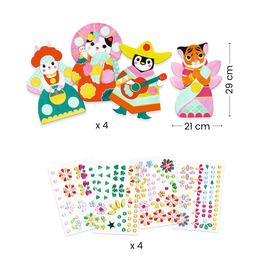 Djeco Decorate with Rhinestone Stickers 