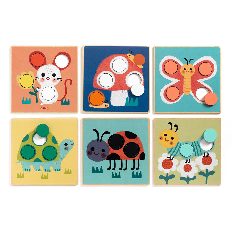 Djeco Wooden Educational Game of Matching Colors & Shapes 