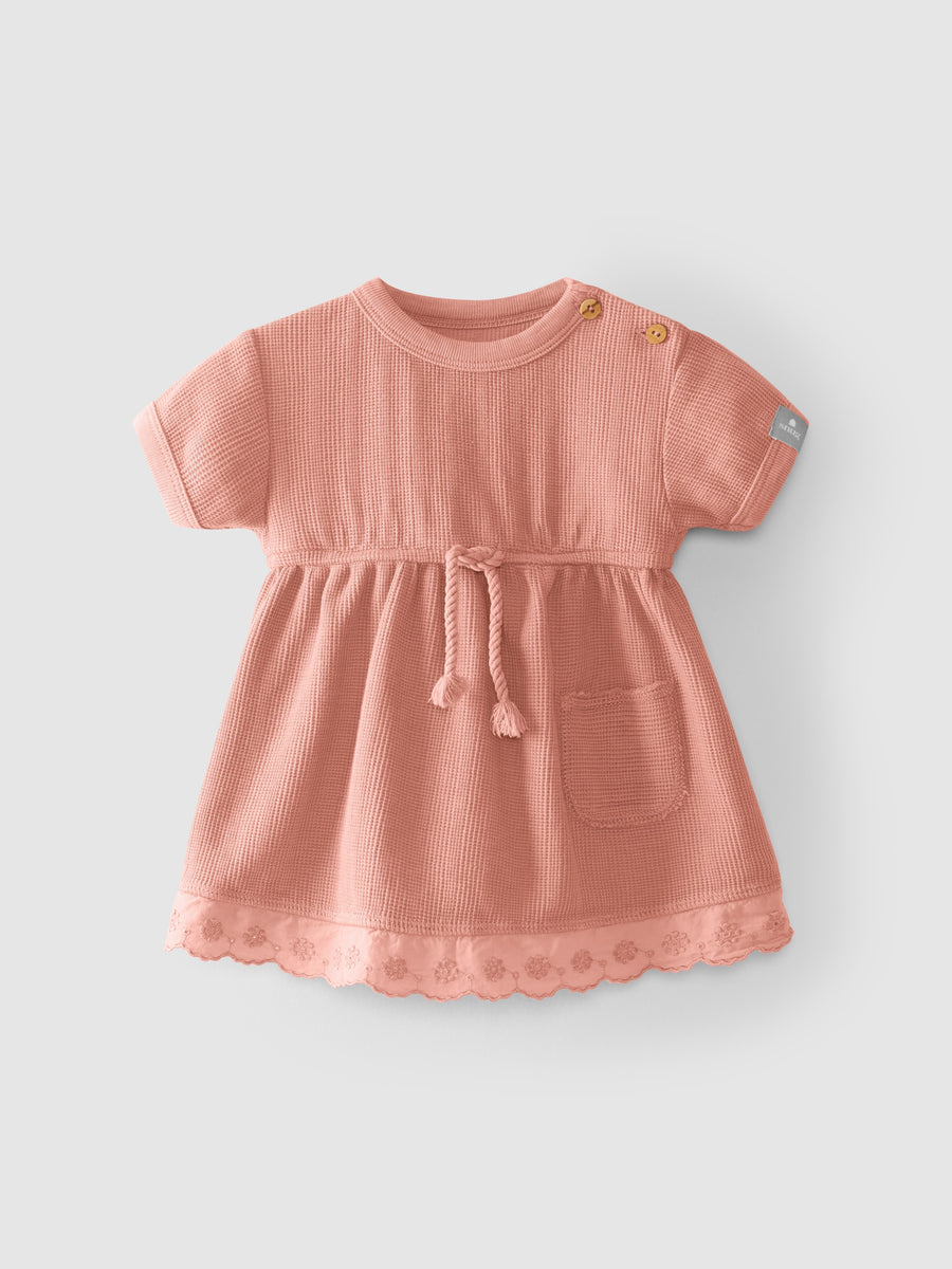 Snug Embroidered Ruffle Dress