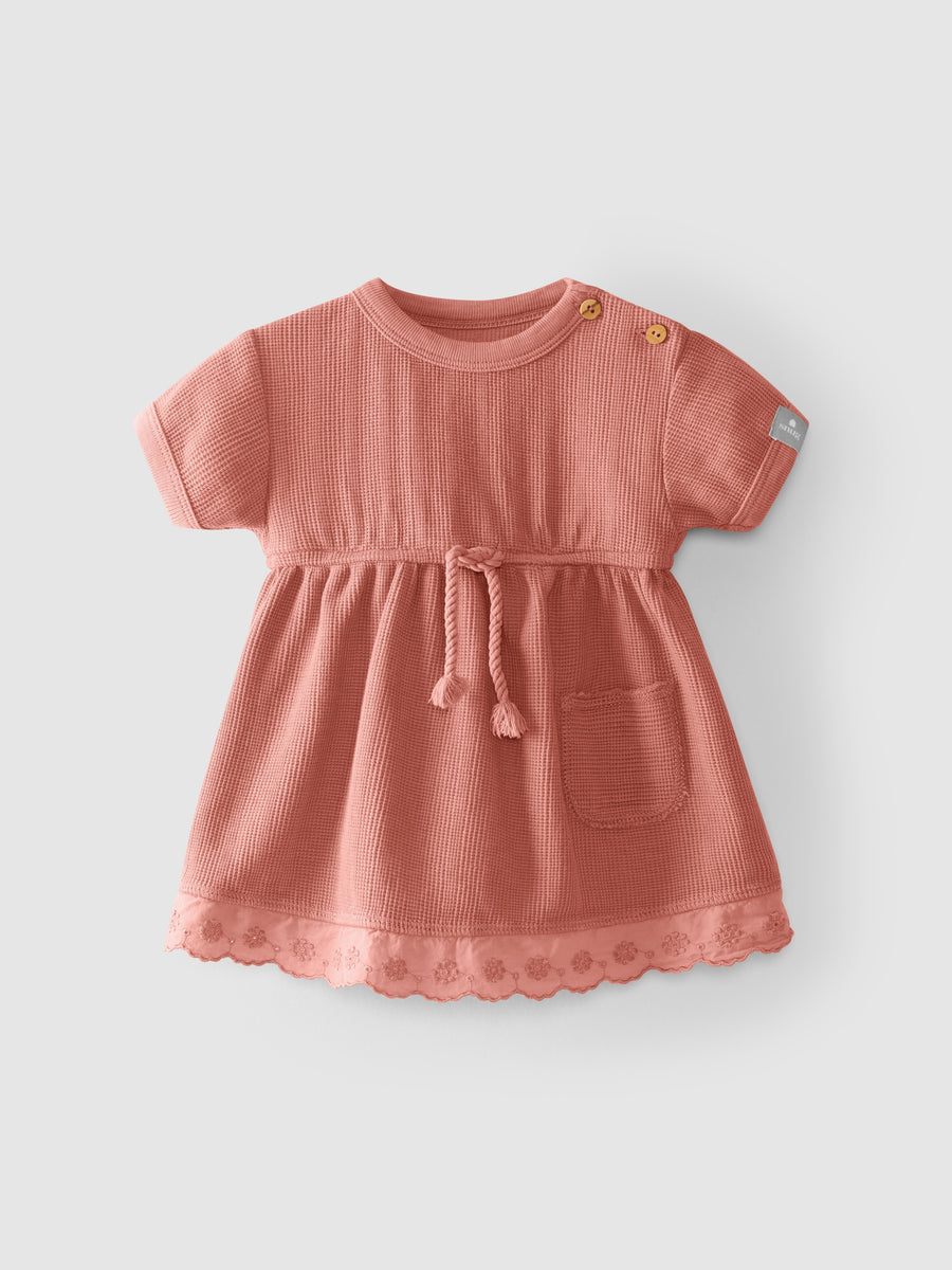 Snug Embroidered Ruffle Dress