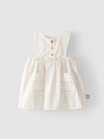 Snug Peach Striped Dress