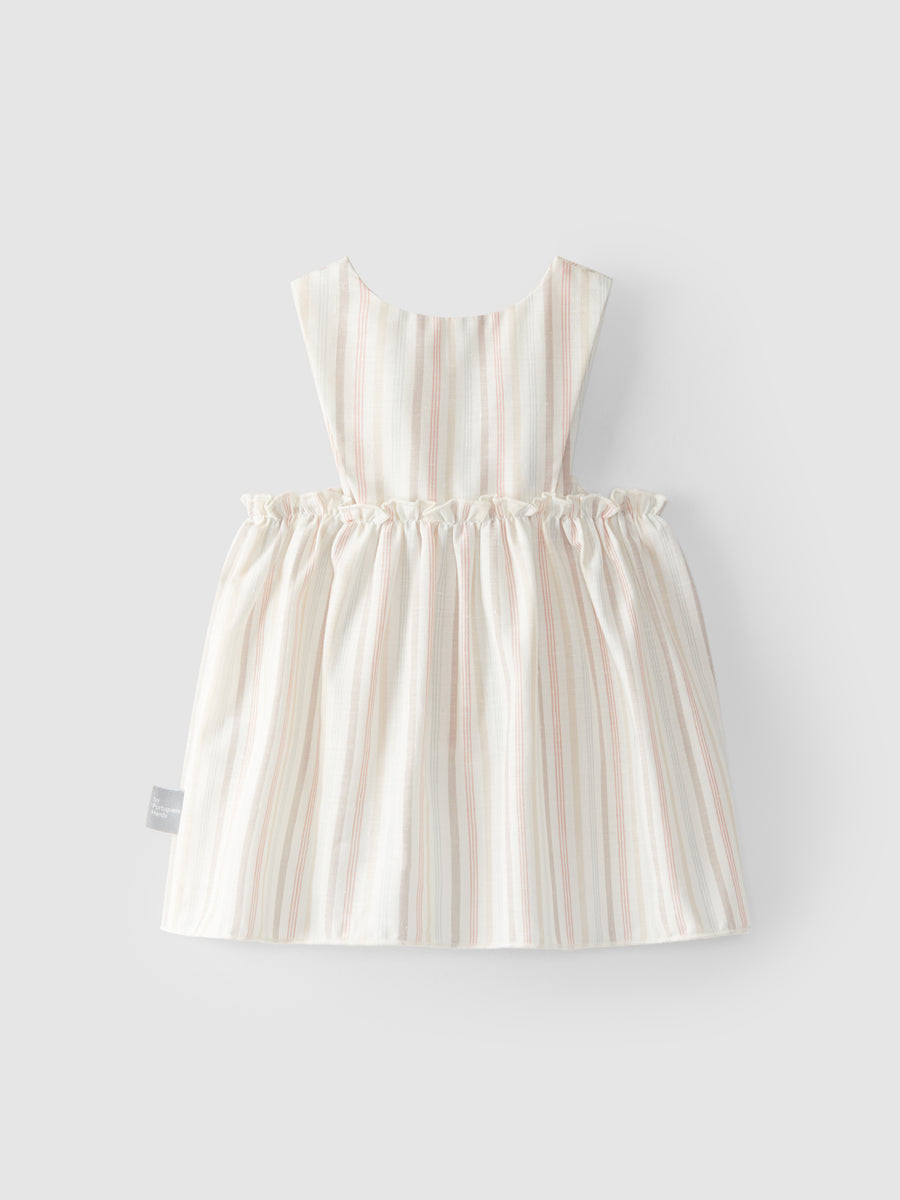 Snug Peach Striped Dress