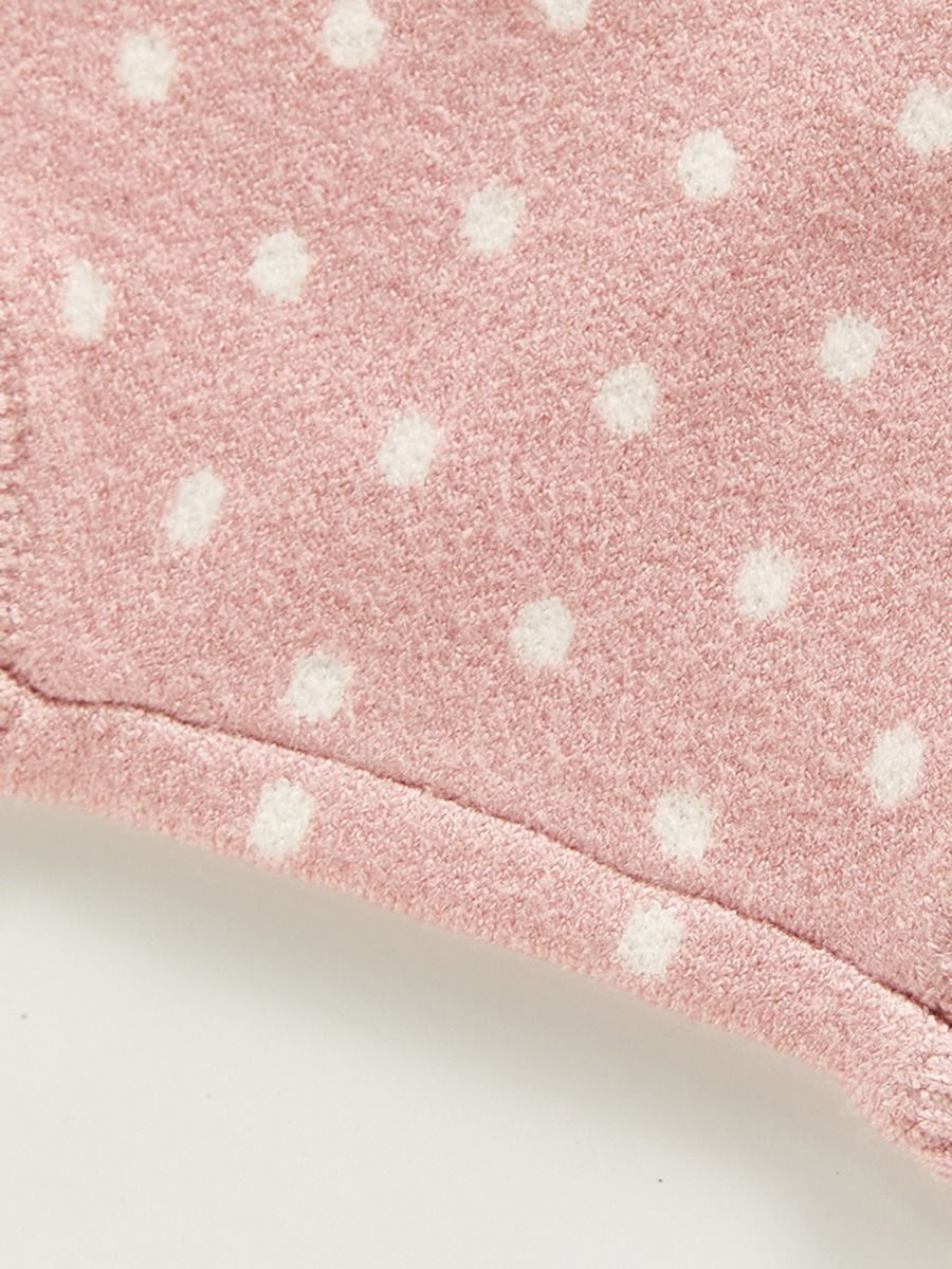 Pink knitwear cardigan polka dots