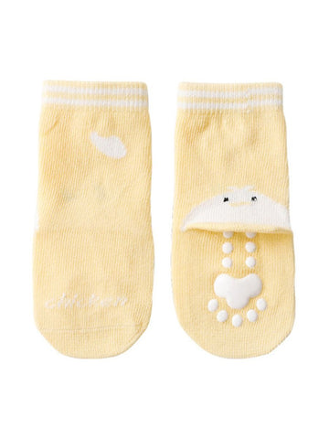 Chicken non-slip baby socks yellow