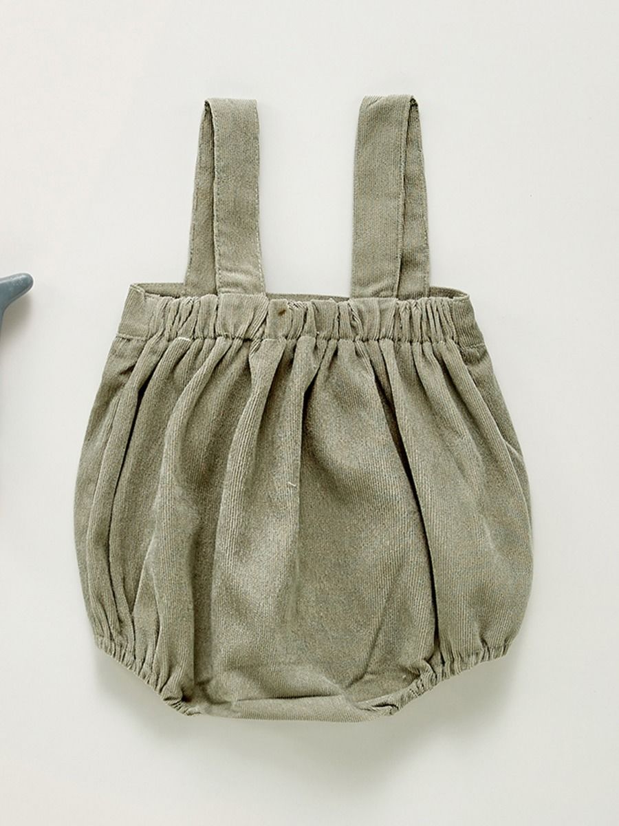 Khaki dark green dungarees pom pom girls