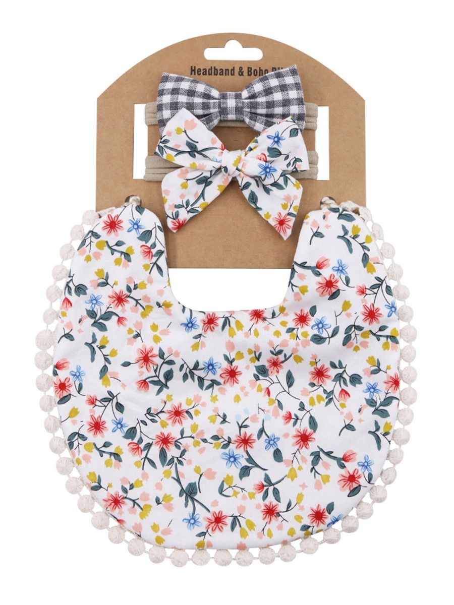 Boho Floral Bib Headband Set Lullabuy