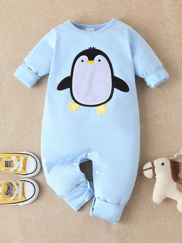 Sky blue penguin jumpsuit boys