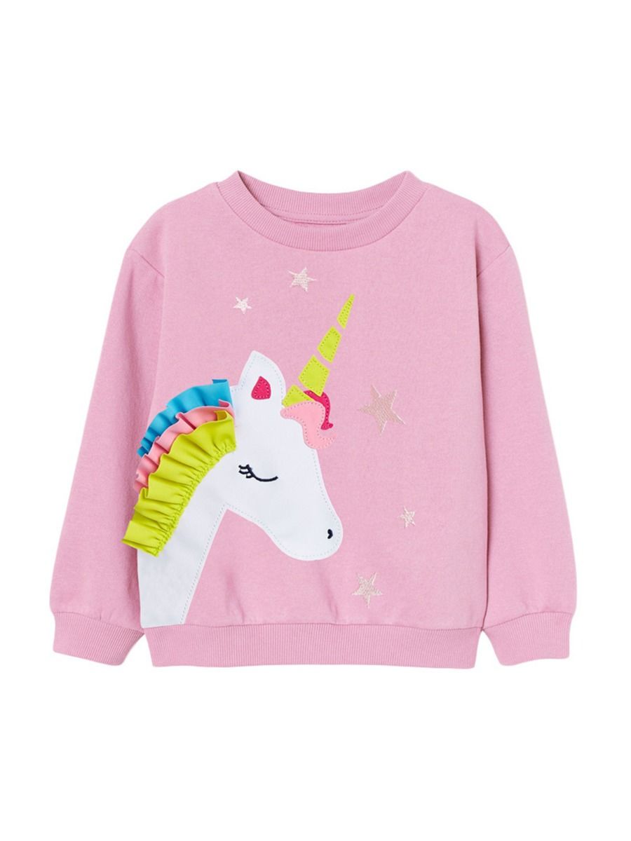 Pink long sleeve top unicorn