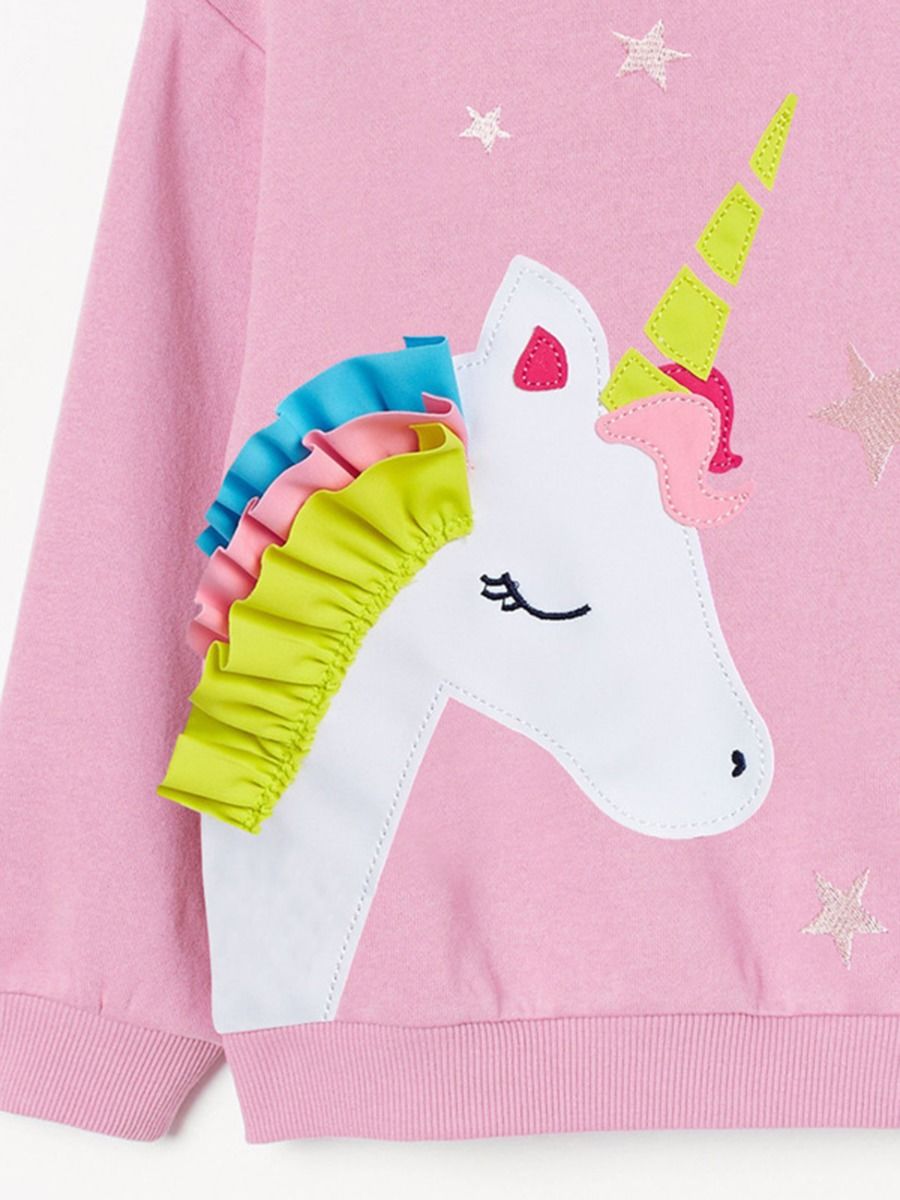 Pink long sleeve top unicorn