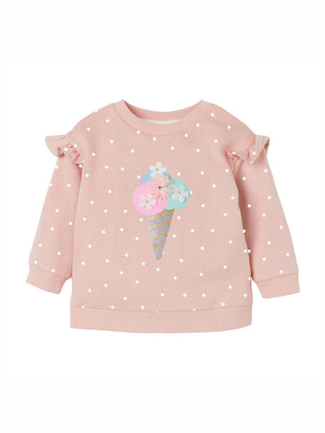 Gelato ice cream charm baby pink polka dots