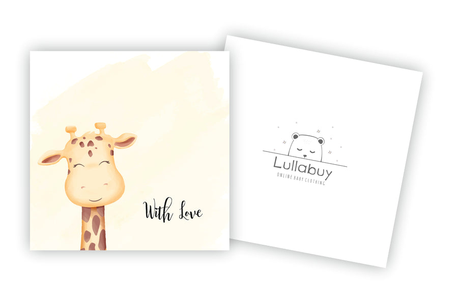 Giraffe wishes greeting card Lullabuy Cyprus
