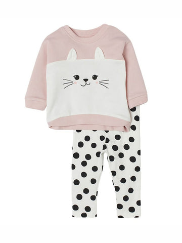 Purr-fect kitty cat polka dots set