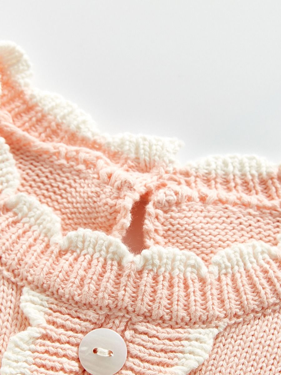 Coral knitwear bodysuit ruffles girls