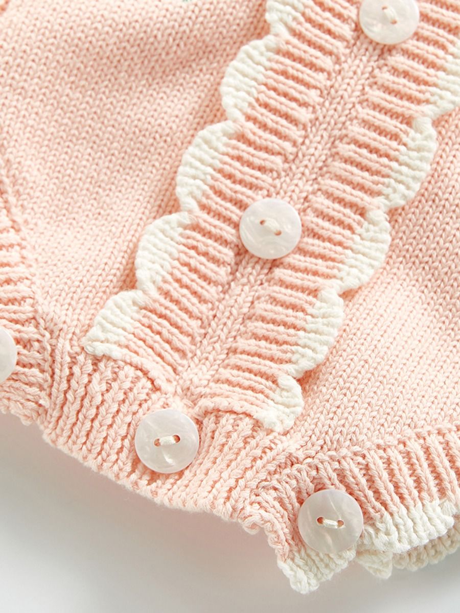 Coral knitwear bodysuit ruffles girls