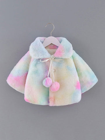 Faux fur radiant colourful coat