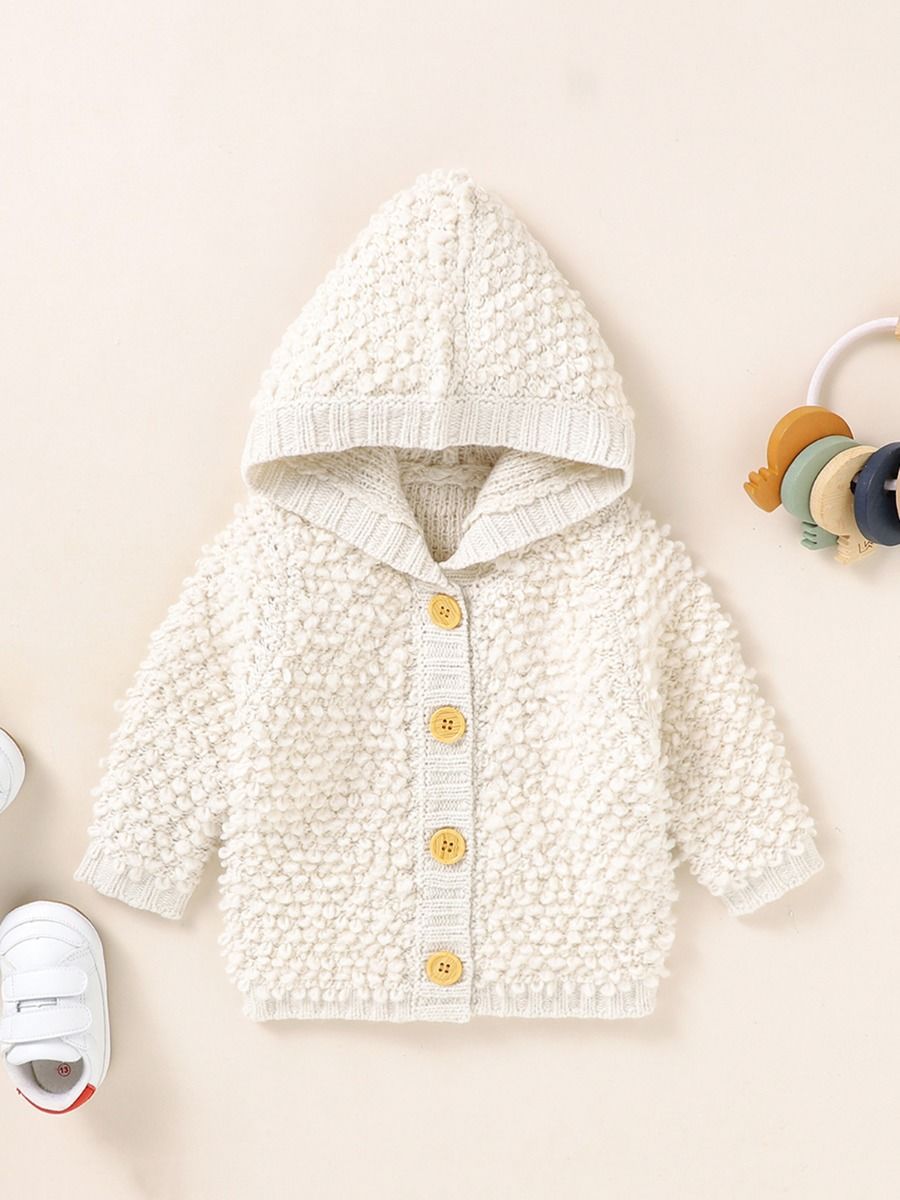 Long sleeve knitwear snowball white jacket boys girlsLong sleeve knitwear snowball white hoodie jacket boys girls