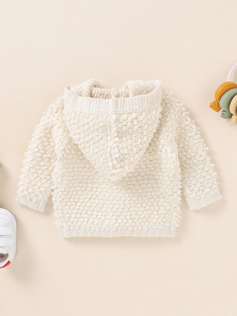 Long sleeve knitwear snowball white hoodie jacket boys girls