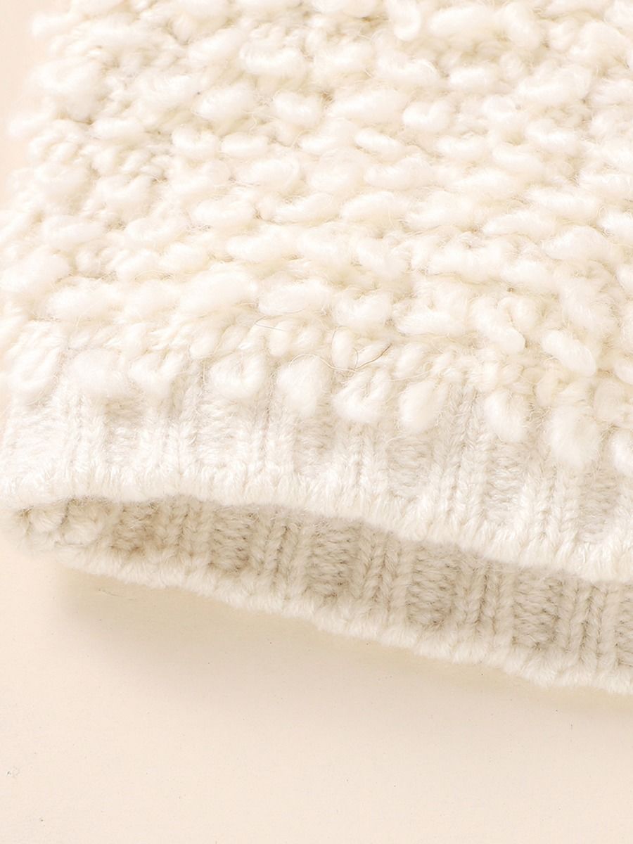 Long sleeve knitwear snowball white hoodie jacket boys girls